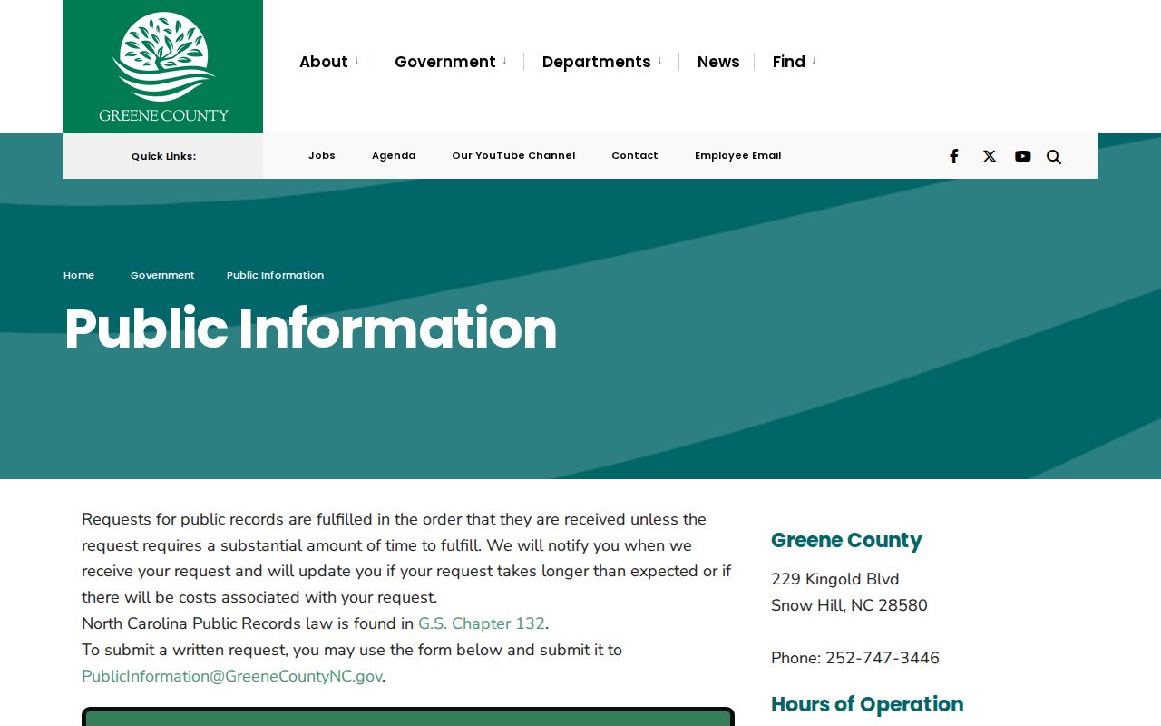 Greene County public information request instructions