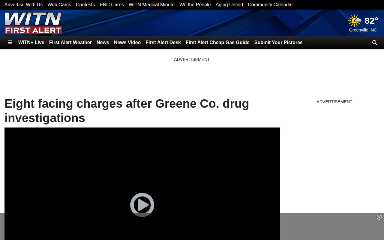 WITN Greene County arrest report example with agency attribution